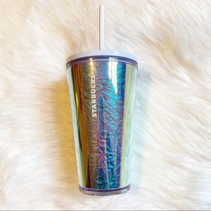 RARE Starbucks 2019 Holiday Blue Foil Holographic Grande Tumbler